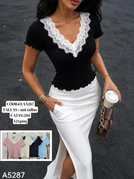 Blusa con encaje