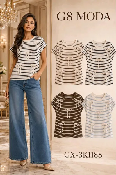 Blusa rayas con moños