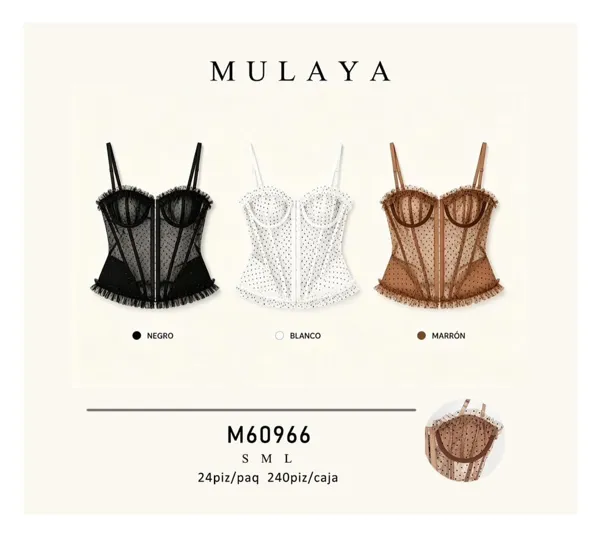 Corset con transparencias y puntos