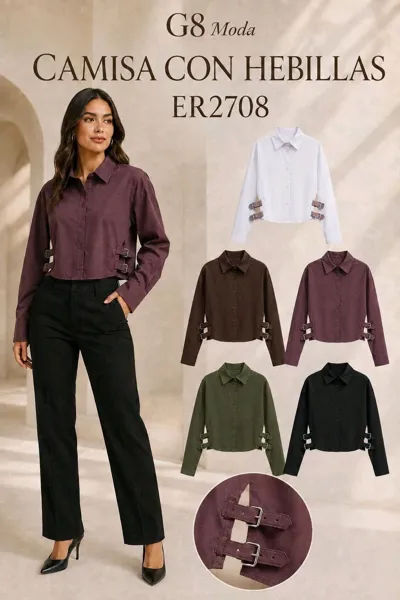 Camisa con hebillas