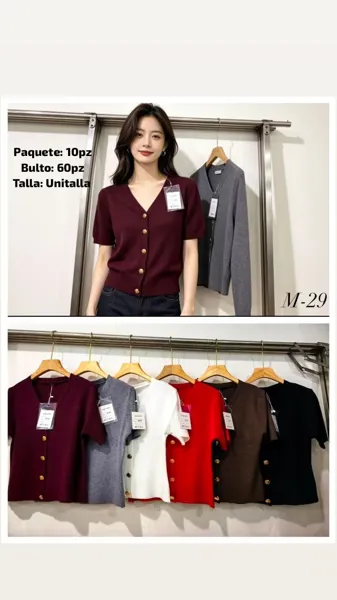 Blusa de punto con botones