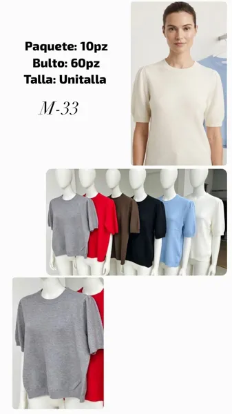 Blusa de punto manga corta