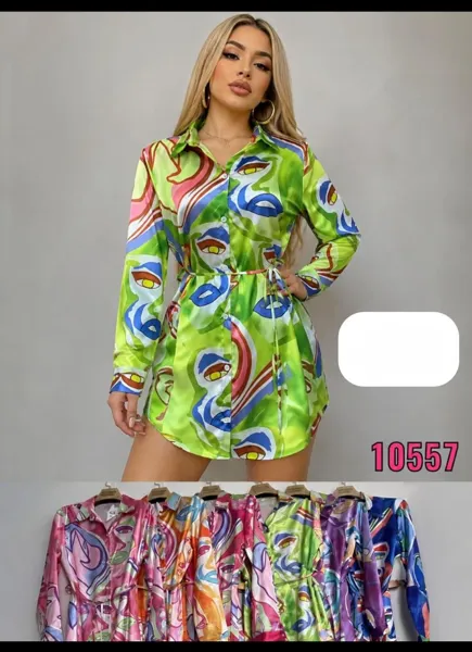 Vestido camisero estampado