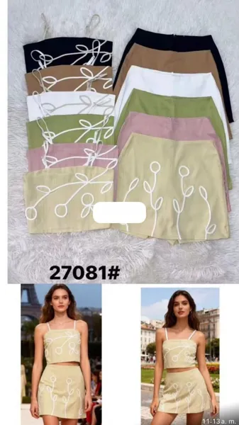 Conjunto de crop top y falda