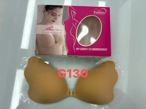 Sostén adhesivo invisible de silicona sin tirantes en forma de mariposa para dama, color piel