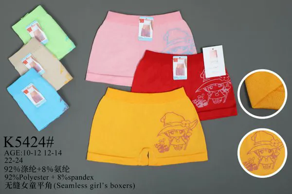 Calzón bóxer sin costuras para niña con estampado de caricatura, colores surtidos