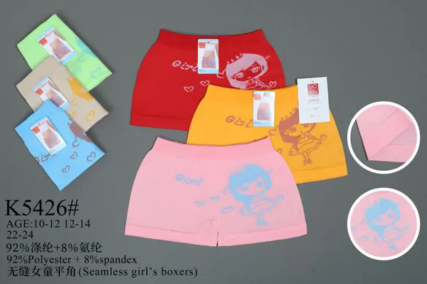 Calzón bóxer sin costuras para niña, estampado de niña girl con corazones