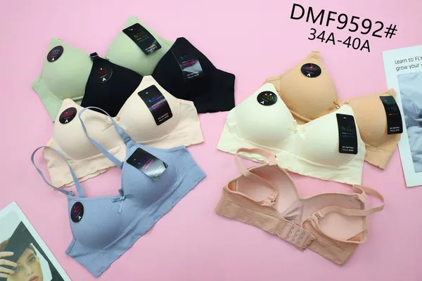 Sostén push-up sin costuras sin varilla para dama, copa A, con copa moldeada, colores surtidos