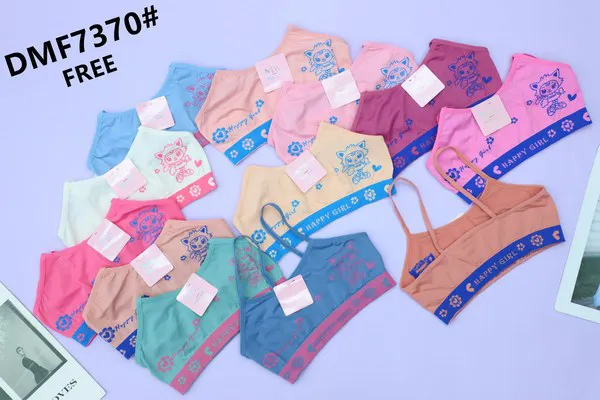 Conjunto de top y short sin costuras para niña, con estampado de caricatura y franja Happy Girl, colores surtidos