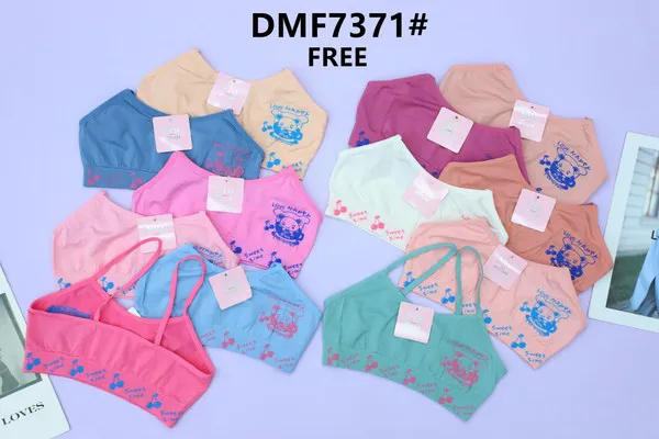 Conjunto de top de tirantes y calzón para niña, tipo bralette de algodón elástico, estampado de caricatura, colores surtidos