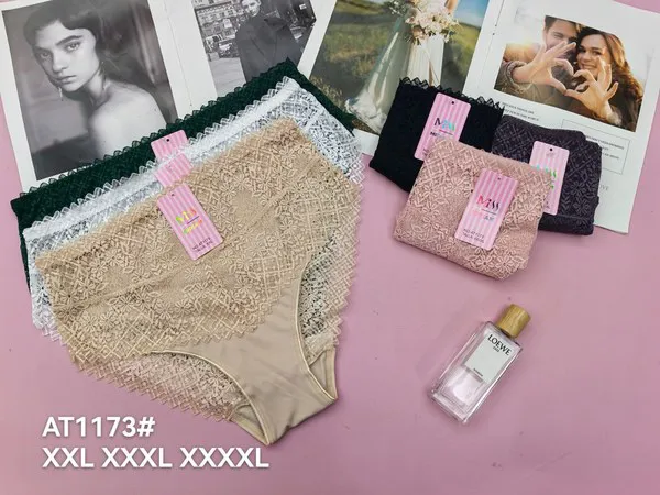 Calzón bikini de encaje para dama, laterales de encaje, colores surtidos