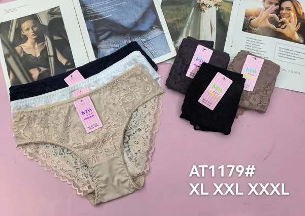 Calzón bikini de encaje para dama, colores surtidos