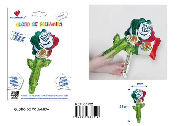 Rosa mexicana con vara, 18x38 cm