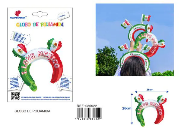 Diadema de corazón mexicana, 26x26 cm