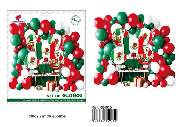 Set grande con bandera de México, 53 piezas
