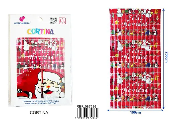 Cortina metálica de lluvia navideña, 1x2 m
