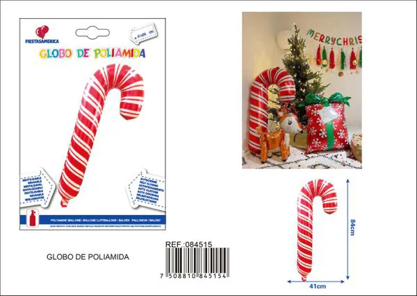 Bastón de dulce grande, 41x84 cm