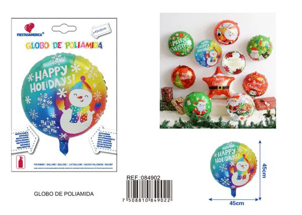 Globo redondo de pingüino navideño de 18 pulgadas, 45x45 cm