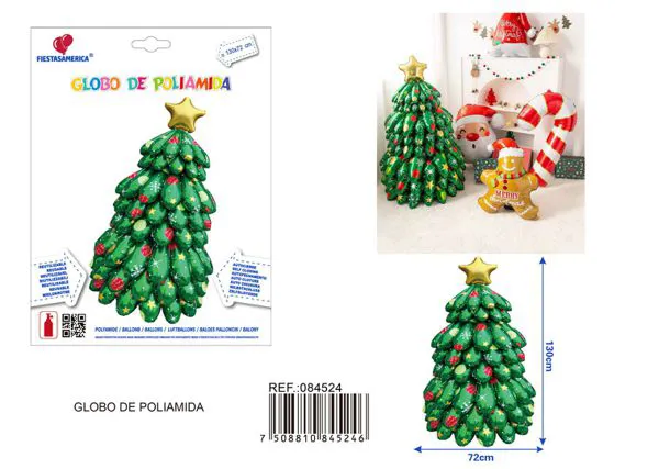 Árbol de Navidad metálico armable, 130x72 cm