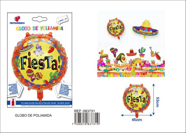 Globo redondo "Fiesta", 45x53 cm
