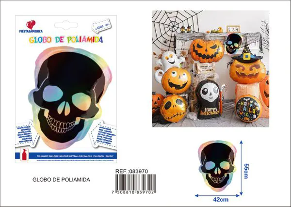 Calavera multicolor, 42x55 cm
