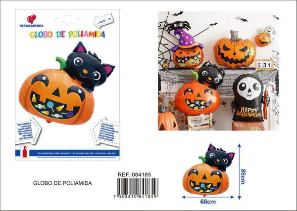 Calabaza con gato negro, 68x85 cm