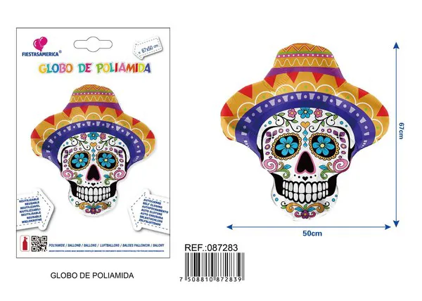 Calavera de Halloween, 67x50 cm