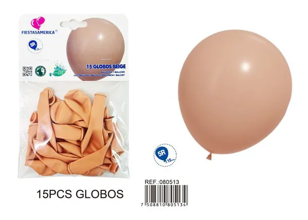 Globo de látex mate de 5 pulgadas 1 g, color piel, 15 piezas
