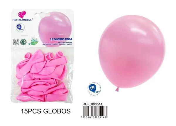 Globo de látex mate de 5 pulgadas 1 g, color rosa oscuro, 15 piezas