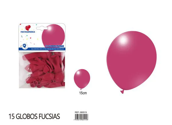 Globo de látex mate de 5 pulgadas 1 g, color fucsia, 15 piezas