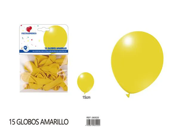 Globo de látex mate de 5 pulgadas 1 g, color amarillo, 15 piezas