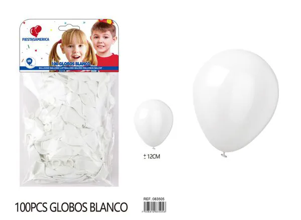 Globo de látex mate de 5 pulgadas 1 g, color blanco, 100 piezas