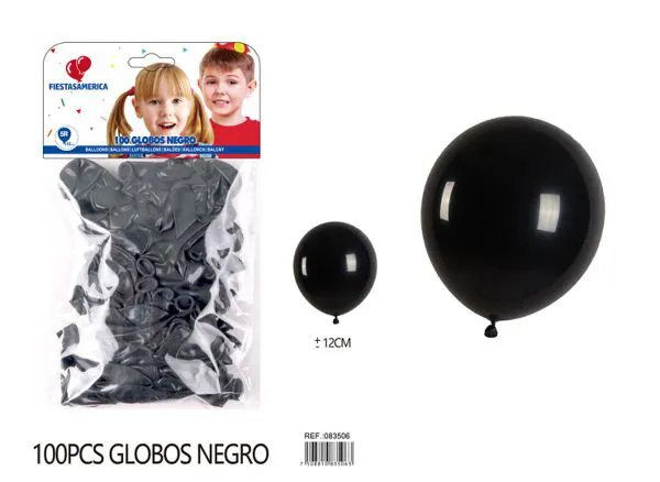 Globo de látex mate de 5 pulgadas 1 g, color negro, 100 piezas
