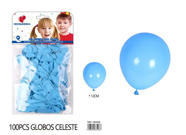 Globo de látex mate de 5 pulgadas 1 g, color azul claro, 100 piezas