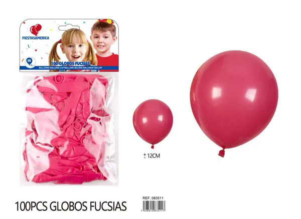 Globo de látex mate de 5 pulgadas 1 g, color fucsia, 100 piezas