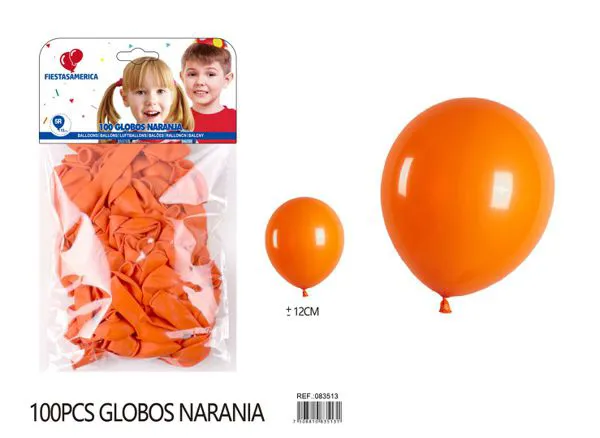 Globo de látex mate de 5 pulgadas 1 g, color naranja, 100 piezas