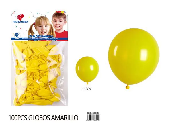 Globo de látex mate de 5 pulgadas 1 g, color amarillo, 100 piezas