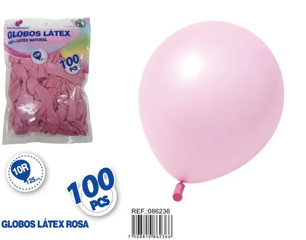 Globo de látex mate de 10 pulgadas 1.5 g, color rosa suave, 100 piezas