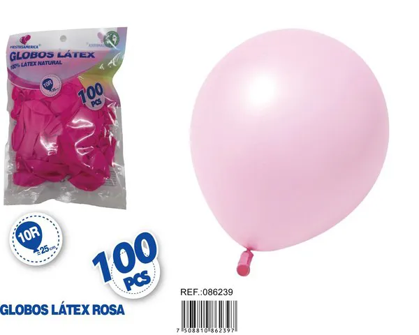 Globo de látex mate de 10 pulgadas 1.5 g, color rosa oscuro, 100 piezas