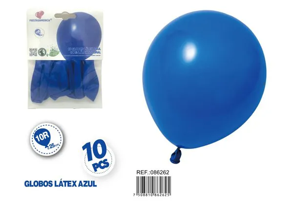 Globo de látex mate de 10 pulgadas 1.5 g, color azul oscuro, 10 piezas