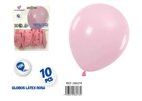 Globo de látex mate de 10 pulgadas 1.5 g, color rosa carne, 10 piezas