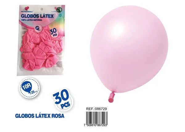Globo de látex mate de 10 pulgadas 1.5 g, color rosa oscuro, 30 piezas