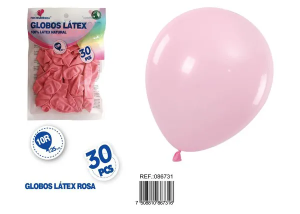 Globo de látex mate de 10 pulgadas 1.5 g, color rosa carne, 30 piezas