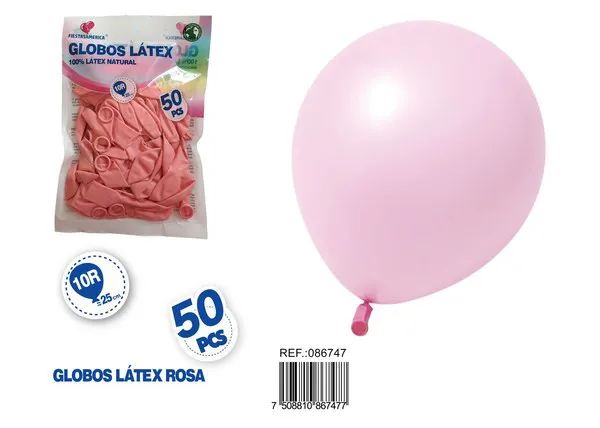 Globo de látex mate de 10 pulgadas 1.5 g, color rosa suave, 50 piezas