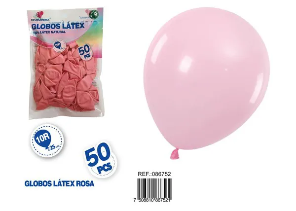 Globo de látex mate de 10 pulgadas 1.5 g, color rosa carne, 50 piezas