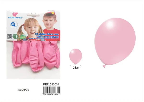 Globo de látex mate de 10 pulgadas 2.2 g, color rosa suave, 10 piezas