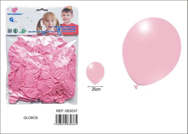 Globo de látex mate de 10 pulgadas 1.8 g, color rosa suave, 100 piezas