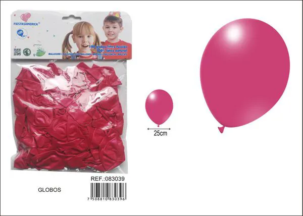 Globo de látex perlado de 10 pulgadas 1.8 g, color fucsia, 100 piezas