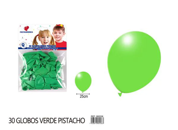 Globo de látex mate de 10 pulgadas 1.8 g, color verde claro, 30 piezas