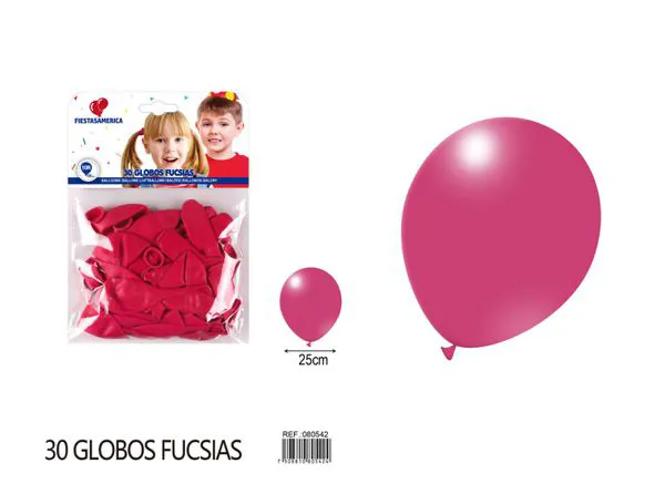 Globo de látex mate de 10 pulgadas 1.8 g, color fucsia, 30 piezas